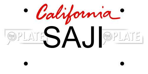 SAJI California License Plate