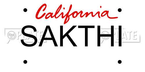 SAKTHI California License Plate