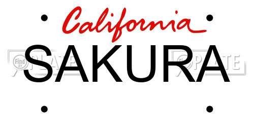 SAKURA California License Plate