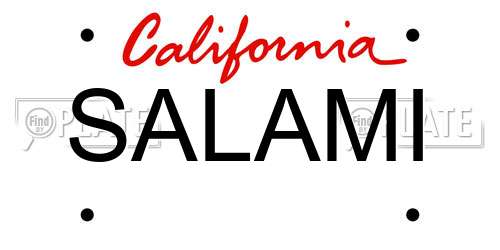 SALAMI California License Plate