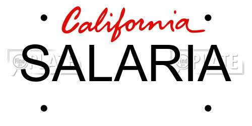 SALARIA California License Plate