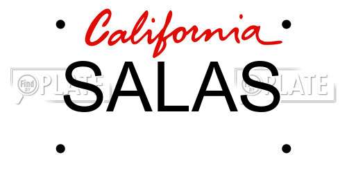 SALAS California License Plate