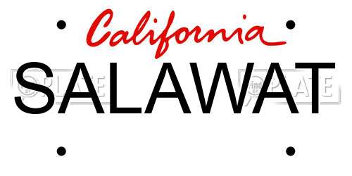 SALAWAT California License Plate