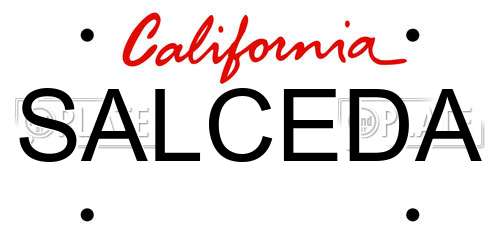 SALCEDA California License Plate