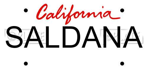 SALDANA California License Plate