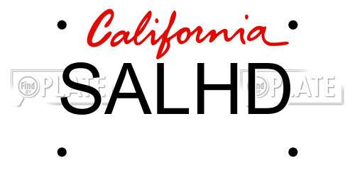 SALHD California License Plate