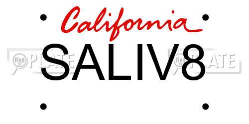 SALIV8 California License Plate