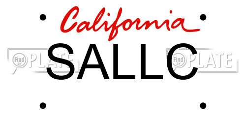 SALLC California License Plate