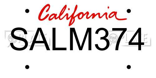 SALM374 California License Plate