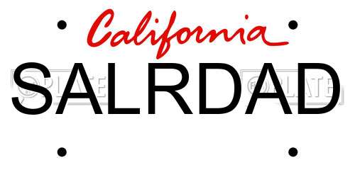 SALRDAD California License Plate