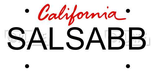 SALSABB California License Plate