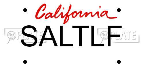 SALTLF California License Plate