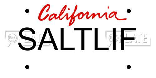 SALTLIF California License Plate