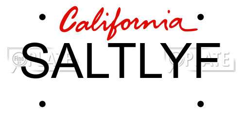 SALTLYF California License Plate