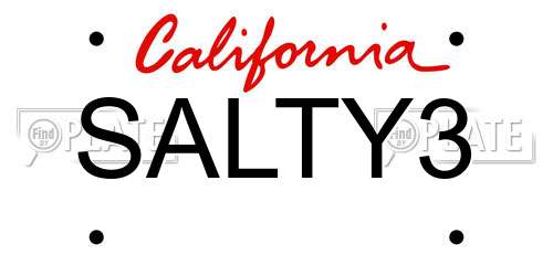 SALTY3 California License Plate