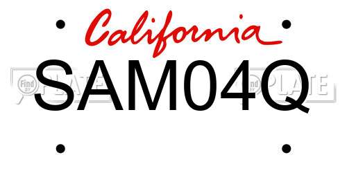 SAM04Q California License Plate