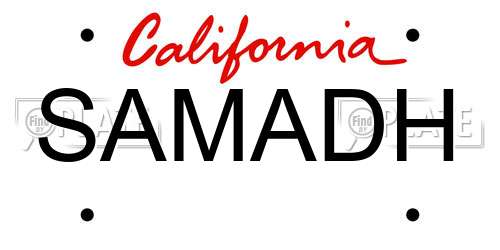 SAMADH California License Plate