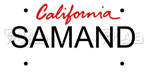 SAMAND California License Plate