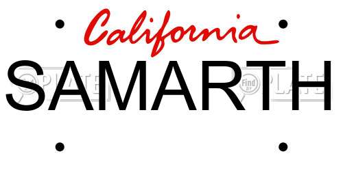 SAMARTH California License Plate