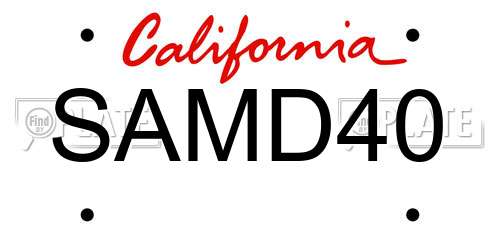 SAMD40 California License Plate