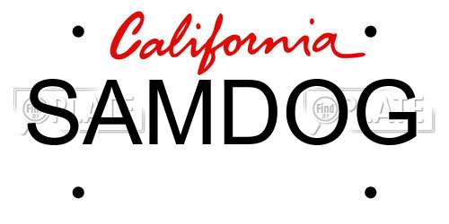 SAMDOG California License Plate