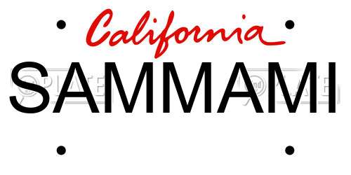 SAMMAMI California License Plate