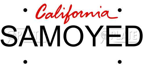 SAMOYED California License Plate