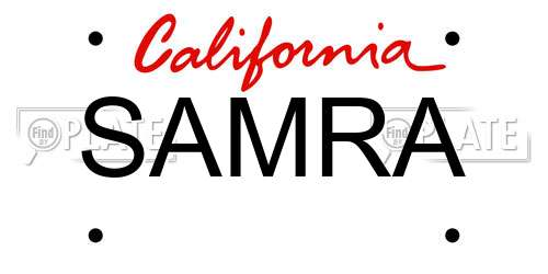 SAMRA California License Plate