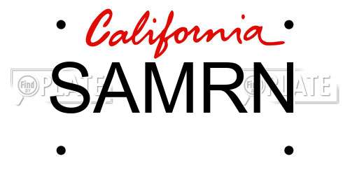 SAMRN California License Plate