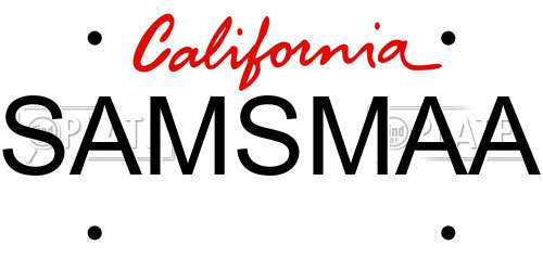 SAMSMAA California License Plate