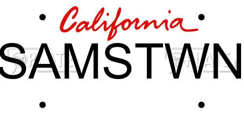 SAMSTWN California License Plate
