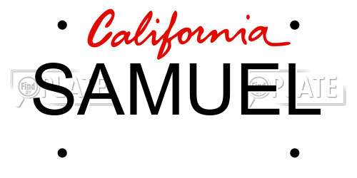 SAMUEL California License Plate