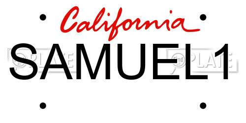 SAMUEL1 California License Plate