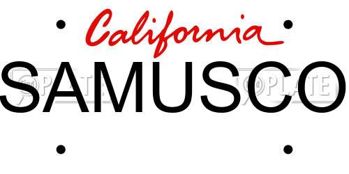 SAMUSCO California License Plate