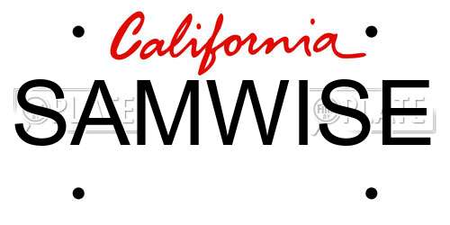 SAMWISE California License Plate