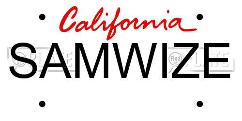 SAMWIZE California License Plate