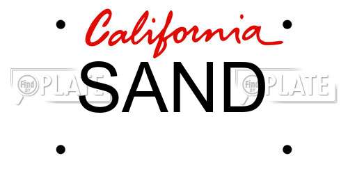 SAND California License Plate
