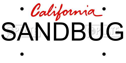 SANDBUG California License Plate