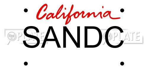 SANDC California License Plate