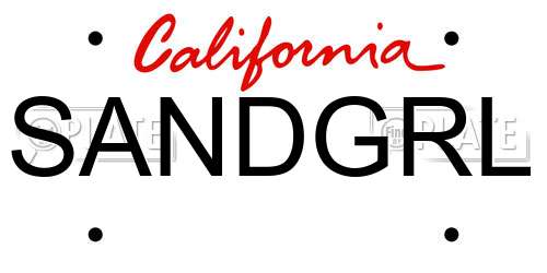 SANDGRL California License Plate