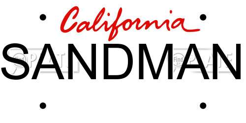SANDMAN California License Plate