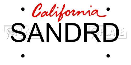 SANDRD California License Plate