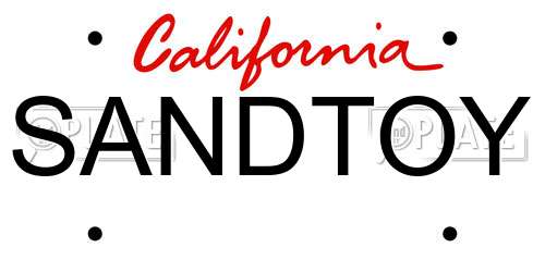 SANDTOY California License Plate