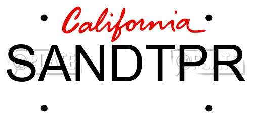 SANDTPR California License Plate