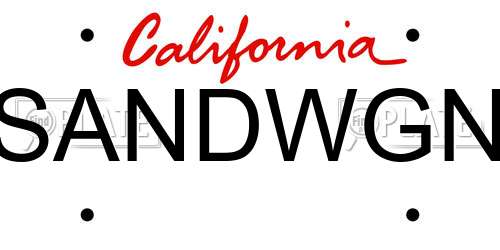 SANDWGN California License Plate