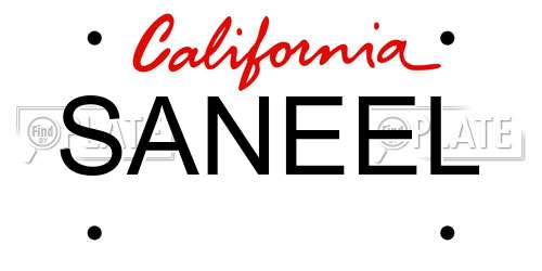 SANEEL California License Plate