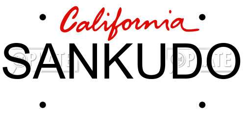 SANKUDO California License Plate