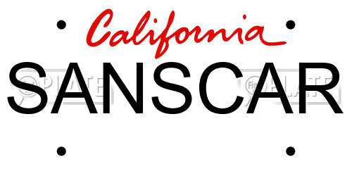 SANSCAR California License Plate