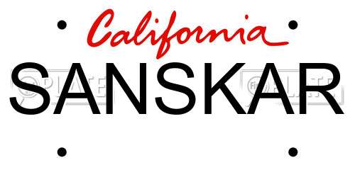 SANSKAR California License Plate