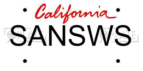 SANSWS California License Plate